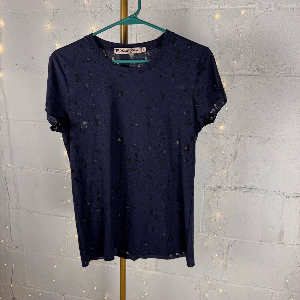 michael stars women’s M navy burnout distressed short sleeve t-shirt